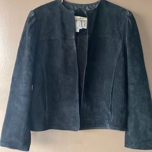 Genuine suede leather black jacket with lining